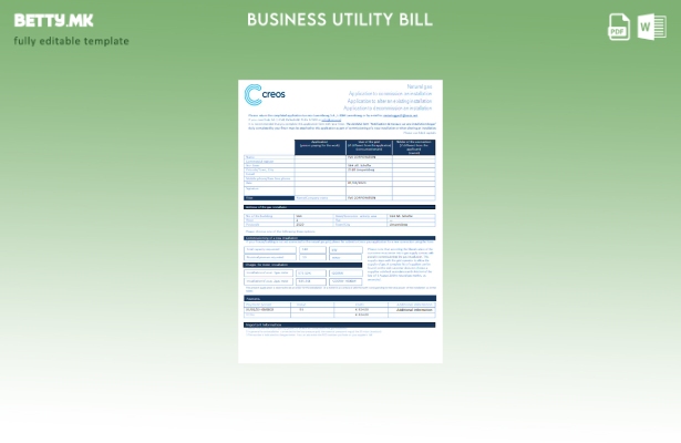 Модерен стил шаблон за деловни сметки за комунални услуги за гас Creos Луксембур